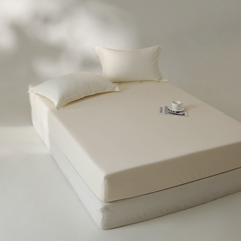 100S支长绒棉磨毛纯棉床笠床套单件全棉床罩床垫保护罩床单三件套 - 图3