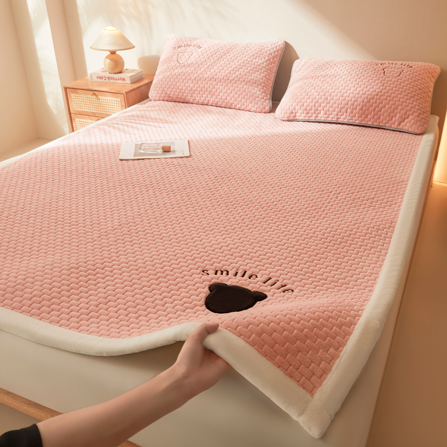 A类秋冬季牛奶绒新棉绒床垫家用软垫加厚垫子卧室榻榻米床褥子,淘宝优惠券,粉丝福利购,淘宝优惠卷