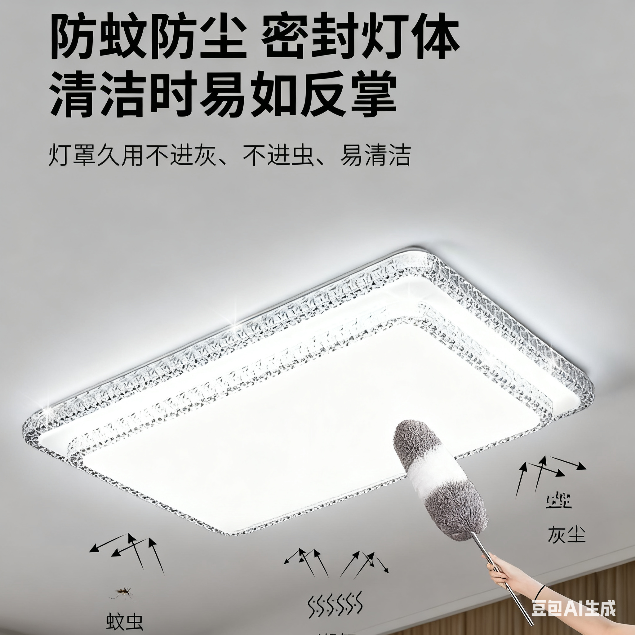 支持小爱同学智能天猫精灵水晶客厅灯简约现代LED卧室阳台吸顶灯,淘宝优惠券,粉丝福利购,淘宝优惠卷