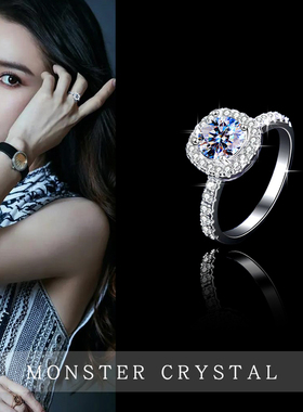 MC女纯银镀白金轻奢超闪钻石