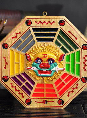 狮咬剑客厅挂件文王桃木招财