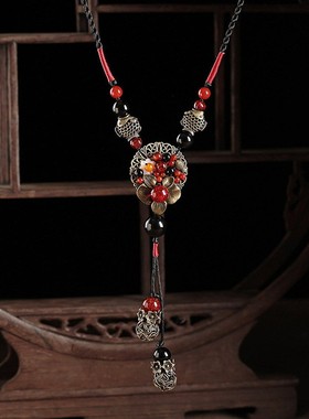 合金合金女民族风复古重工毛衣链