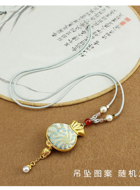 布棉麻绳圆珠女新中式国风项链