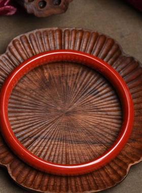 直播供货高含量紫金朱砂手镯女心经镯子本命年红色叮当镯原矿