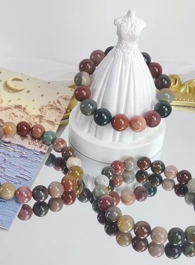 天然阿拉善手链彩玉手链马卡龙莫兰迪糖豆奶昔色玛瑙手串彩虹