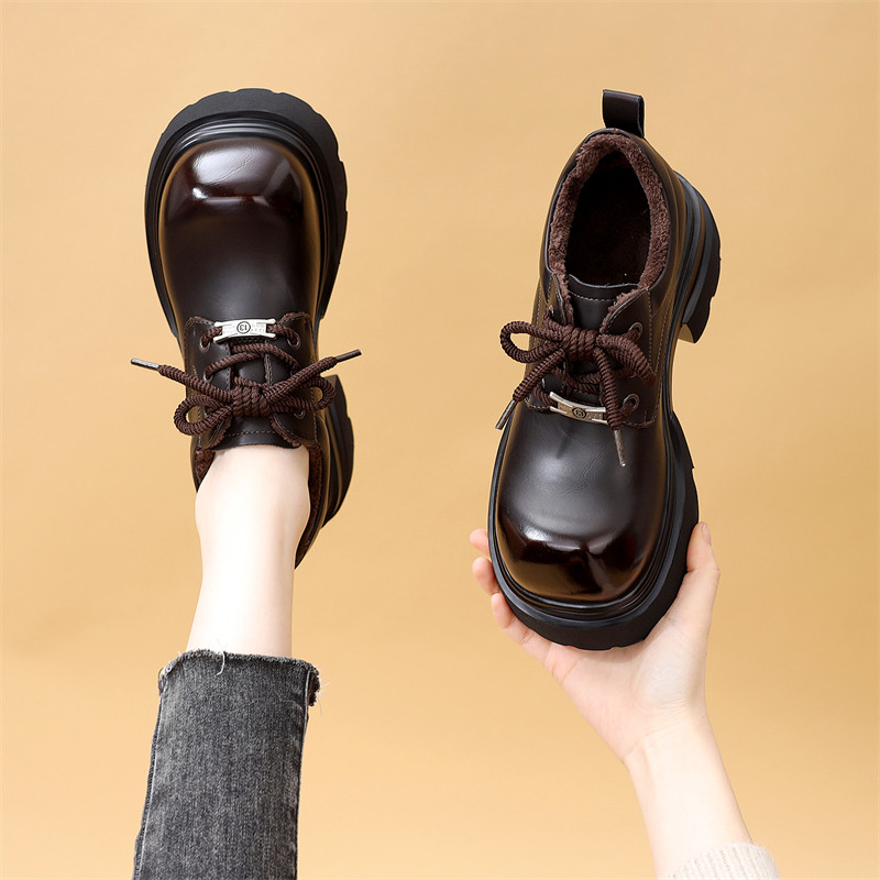 欧货英伦风厚底小皮鞋女2026新款百搭黑色jk单鞋松糕乐福鞋ins潮,淘宝优惠券,粉丝福利购,淘宝优惠卷