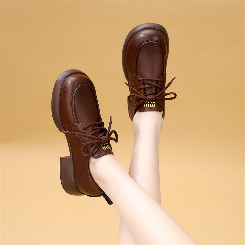 2026年春季乐福单鞋中年妈妈通勤不累脚英伦JK系带小皮鞋女大码41,淘宝优惠券,粉丝福利购,淘宝优惠卷