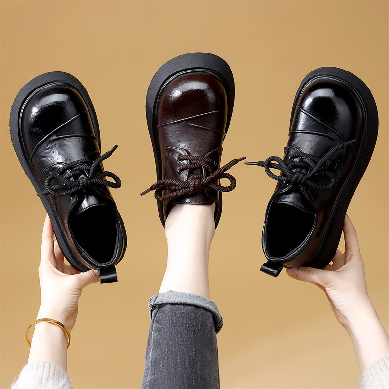 厚底JK小皮鞋女2026春秋季系带复古百搭不累脚通勤工作显瘦乐福鞋,淘宝优惠券,粉丝福利购,淘宝优惠卷