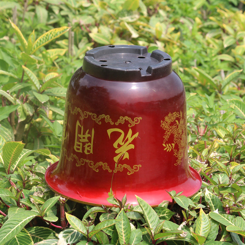 加厚圆形特大号落地仿陶瓷塑料花盆 喜庆假日花开富贵盆栽送托盘,淘宝优惠券,粉丝福利购,淘宝优惠卷