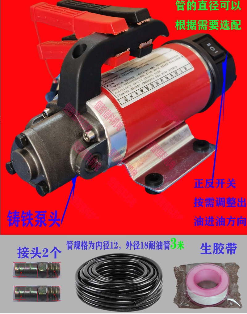 电动抽油泵12v汽车船用叉车保养46S店专用双向 机油齿轮油24V220V