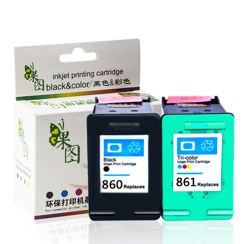 hp860 861xl惠普打印机黑彩色墨盒 绽放果图墨盒