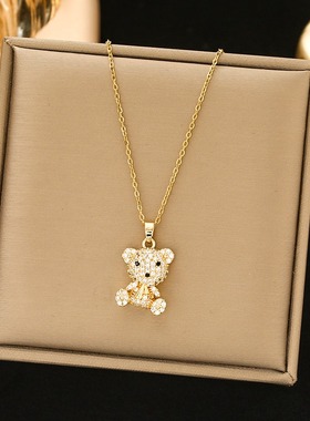 爆款饰品泰迪小熊锁骨链