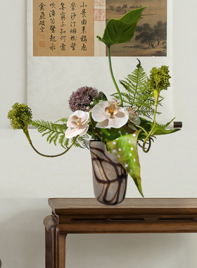 现代轻奢高级感仿真花艺摆设