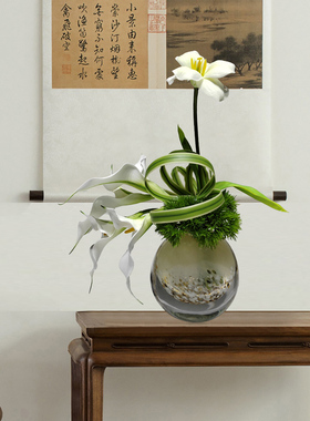 装饰花轻奢客厅接待台
