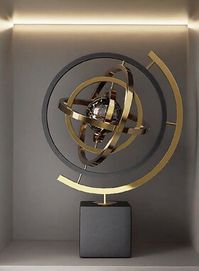 地球仪摆件金属质感高档轻奢客厅家居装饰品书房办公室桌面工艺品