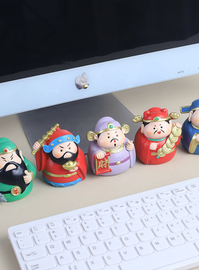 五路财神摆件高级感树脂工艺品新款卡通可爱手工办公室装饰礼物新