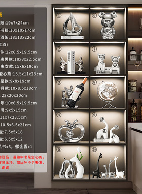 12格柜玻璃柜装饰品高档大气酒柜电视柜客厅摆件家居轻奢2025新款