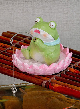 钓鱼动物摆件办公室桌面创意装饰礼物可爱高级感小众解压公仔礼品