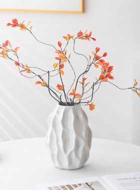 简约ins风陶瓷花瓶摆件水培鲜花富贵竹餐厅客厅高级感桌面装饰品