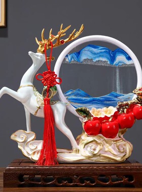 一路高升山水流沙画客厅摆件装饰品玄关酒柜桌面摆设乔迁新居礼品