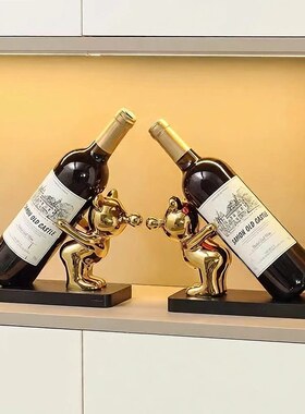 暴力熊红酒架摆件酒柜电视柜客厅玄关餐边柜博古架装饰品家居轻奢