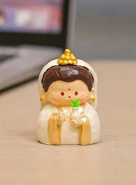 国潮神仙小摆件治愈系公仔工艺品礼物新款可爱树脂摆件萌粒财神