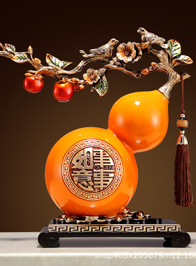 新中式福字葫芦摆件玄关酒柜电视柜装饰品乔迁礼物树脂工艺品