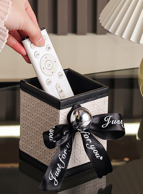 化妆刷收纳筒摆件轻奢高档客厅玄关钥匙卧室茶几遥控器家居装饰品