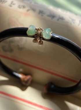 高原深山老鸡血藤镶嵌缅甸A货蝴蝶结手镯