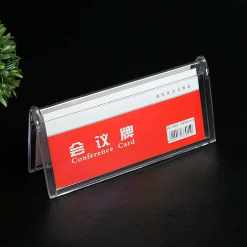10只装 三角会议牌双面塑料姓名牌V型台卡亚克力会议牌 双面 三角 - 图0