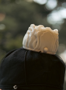 大萌制 宋代仿玉芙蓉冠 汉服发冠 男 头冠发饰 3d打印树脂