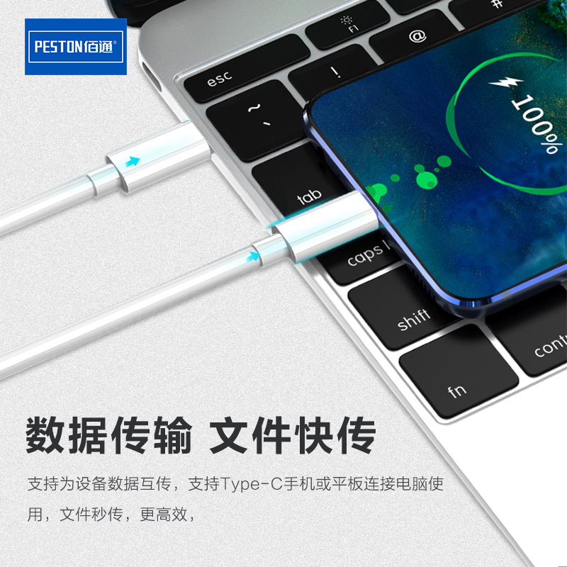 佰通双头Type-C公对公快充数据线3A适用iPhone 15 Plus pro max /MacBook S10手机充电线双向通用双头连接线 - 图1