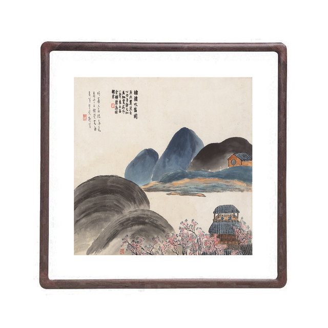 Qi Baishi's traditional Chinese painting Shimen Twenty-Four Scenes Square Mural