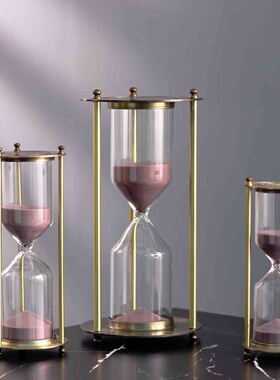 儿童创意金属时间沙漏办公室装饰饰品迷你5分钟流沙瓶倒计时管理