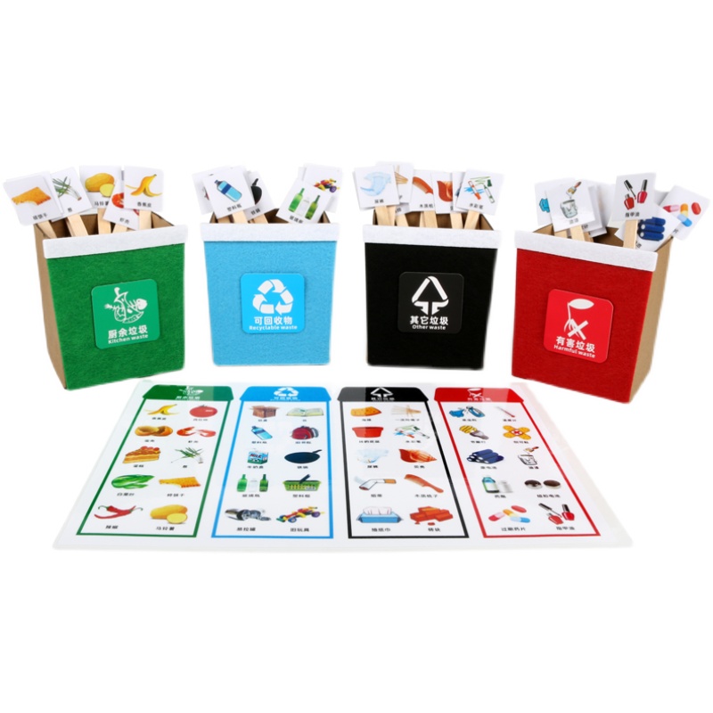 幼儿园科学区域区角垃圾分类垃圾桶幼教玩教具儿童早教益智材料包 - 图3