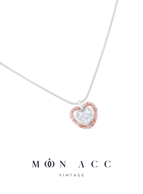 甜酷辣妹粉色锆石毛线锁骨链