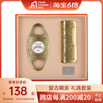 Windproof Cigar Lighter Cigar Scissors Pliers Suit Cigar Spray Gun Inflatable Lighter Moxibustion Point Incense Barbecue Welding Guns