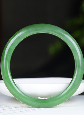 （古晨珠宝）俄罗斯和田玉粉绿碧玉手镯女款玉镯30g51mm