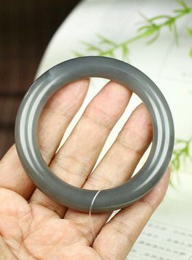 古晨和田玉烟紫手镯玉镯