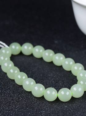 （古晨珠宝）和田玉晴水圆珠手串手链诸事如意28g9+mm