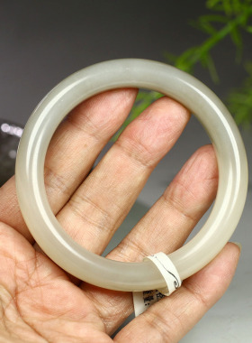 （不议价）润玉缘和田玉烟紫藕粉手镯女款玉镯腕间优雅62g60mm