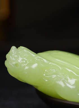 （古晨珠宝）新疆和田玉若羌黄玉龙龟把件手玩福寿绵长81g