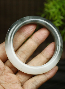 古晨和田玉半烟紫手镯