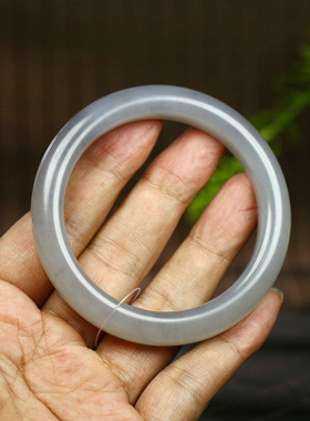 古晨和田玉烟紫手镯玉镯