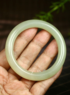 （不议价）润玉缘和田玉晴水圆条手镯女款玉镯腕间优雅49g54mm