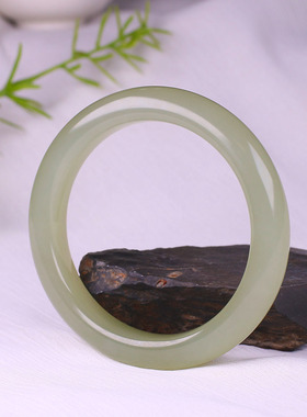 （古晨珠宝）润玉缘和田玉晴水手镯女款玉镯腕间美玉悬50g56mm