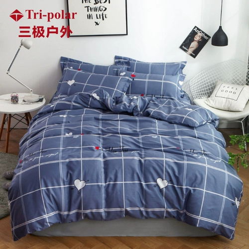 Хлопковый демисезонный комплект, хлопковая простыня, пододеяльник, покрывало, увеличенная толщина, 4 предмета, подарок на день рождения