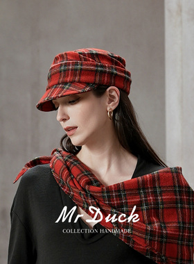 mrduck2026新款褶皱平顶马术帽女