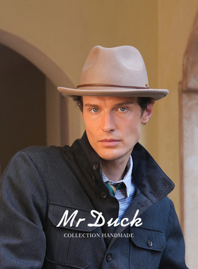 mrduck澳洲90支超细羊毛毡帽男款