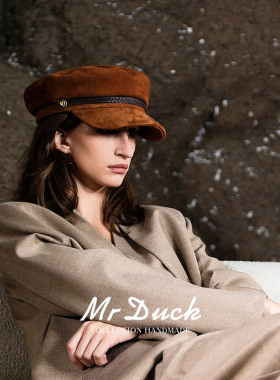 报童帽mrduck海军帽女复古秋冬